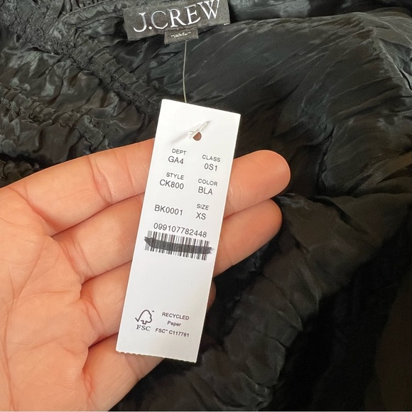 J. Crew Palermo Midi Dress in Viscose-blend Crinkle in Black Size XS NWT - Picture 12 of 13
